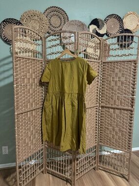 Tradlands Chartreuse Short Sleeve Dress